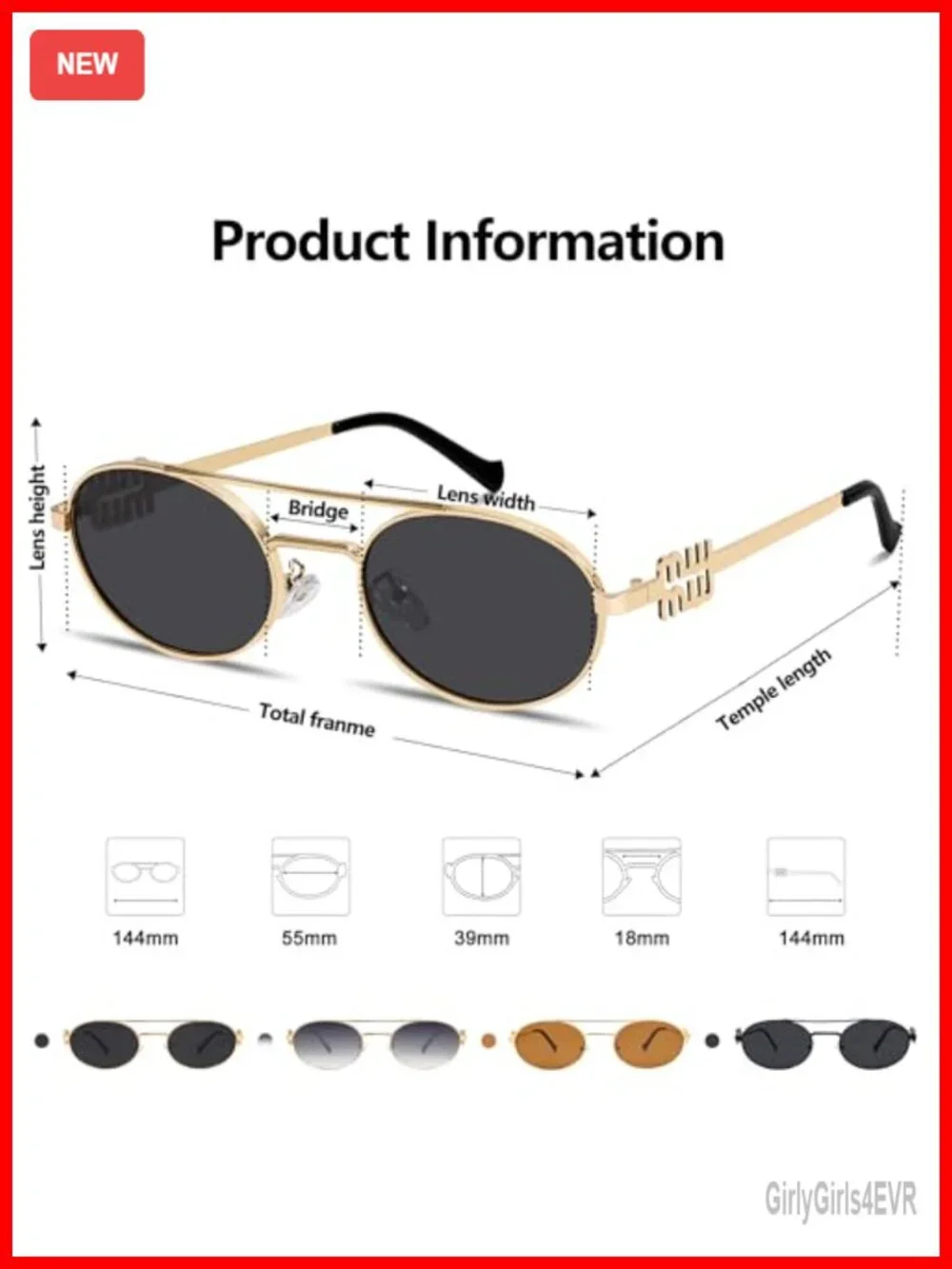 Retro Gold Metal Oval 90s Sunglasses for Women Small Chic UV400